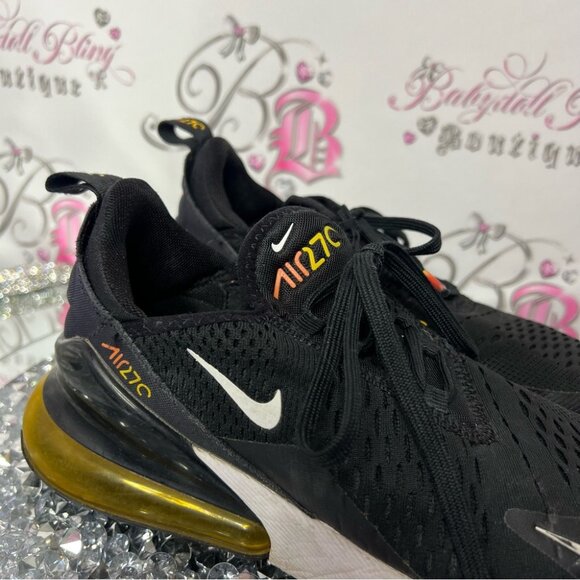 NIKE AIR MAX 270 ESS "COSMIC CLAY" (GS) (DQ0968 001) TRAINERS black orange 🍊 - Picture 8 of 12